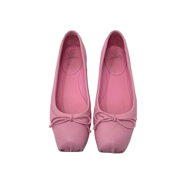 Christian Louboutin Mamadrague Pink Leather Ballet Ballerina Flats Size 38 - Picture 3 of 9